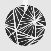 Abstracte driehoeken Lino Print Acryl Ornament (achterkant)