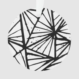 Abstracte driehoeken Lino Print Acryl Ornament