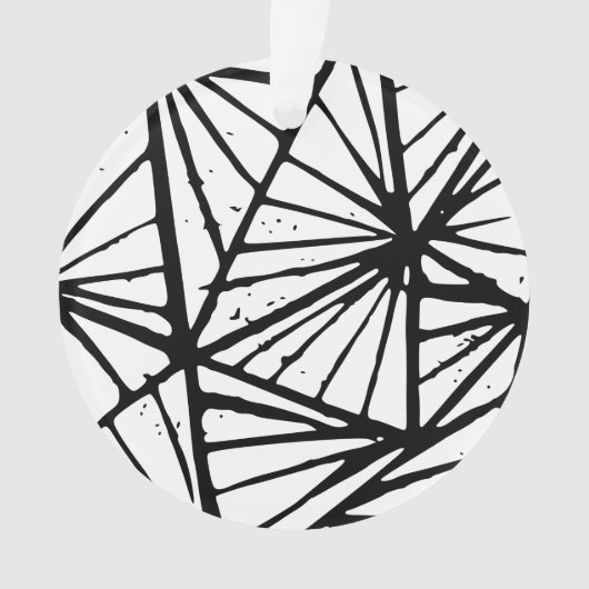 Abstracte driehoeken Lino Print Acryl Ornament (voorkant)