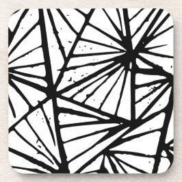 Abstracte driehoeken Lino Print Bier Onderzetter