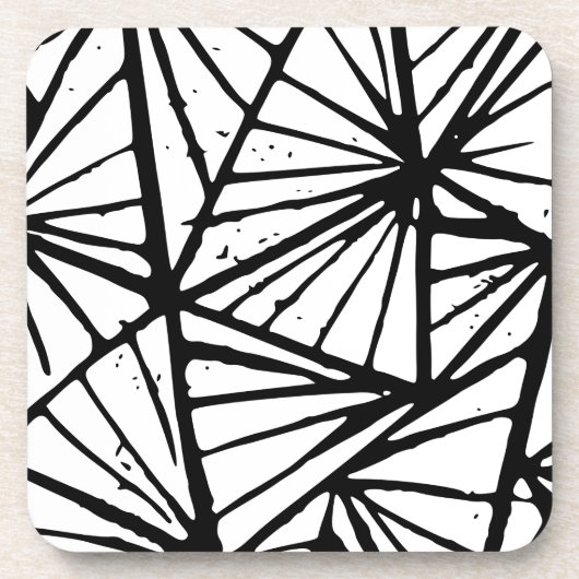 Abstracte driehoeken Lino Print Bier Onderzetter (Voorkant)