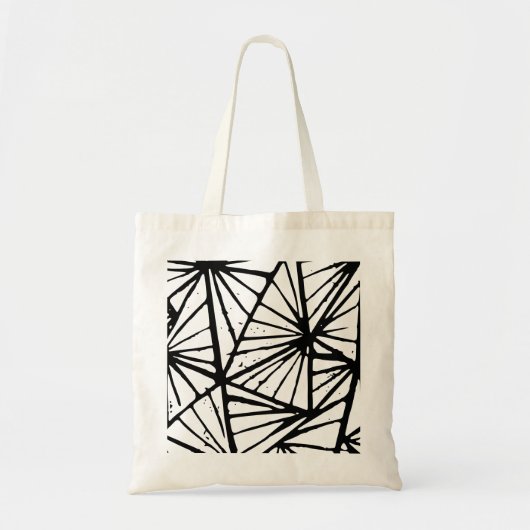 Abstracte Driehoeken Lino Print Boodschappentas Tote Bag (Voorkant)