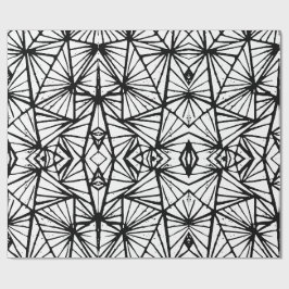 Abstracte driehoeken Lino Print Cadeaupapier