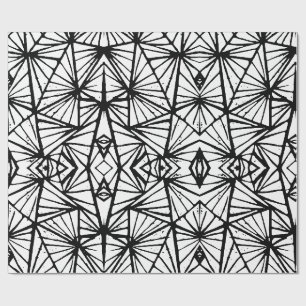 Abstracte driehoeken Lino Print Cadeaupapier