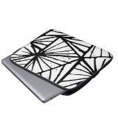 Abstracte driehoeken Lino Print Electronics Bag Laptop Sleeve (Voorkant onderkant)