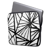 Abstracte driehoeken Lino Print Electronics Bag Laptop Sleeve (Voorkant Links)