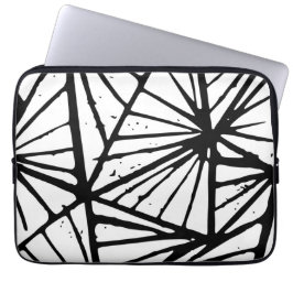 Abstracte driehoeken Lino Print Electronics Bag Laptop Sleeve