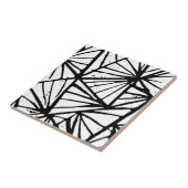 Abstracte Driehoeken Lino Print Keramische Tegel Tegeltje (Zijkant)