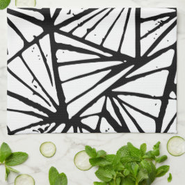 Abstracte driehoeken Lino Print Keukenhanddoeken