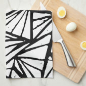 Abstracte driehoeken Lino Print Keukenhanddoeken (Quarter Fold)