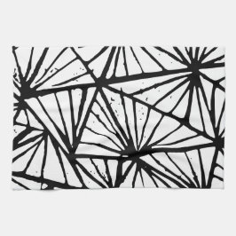 Abstracte driehoeken Lino Print Keukenhanddoeken