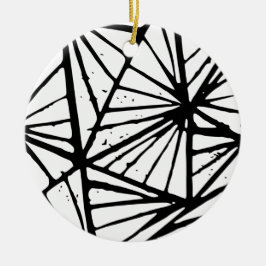 Abstracte driehoeken Lino Print Ornament