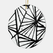 Abstracte driehoeken Lino Print Ornament (Links)