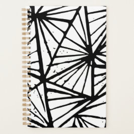 Abstracte driehoeken Lino Print Planner