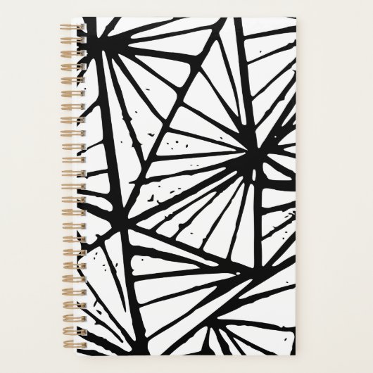 Abstracte driehoeken Lino Print Planner (Voorkant)