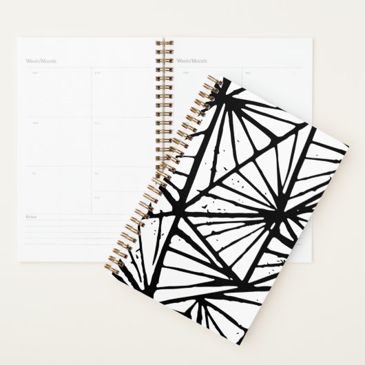 Abstracte driehoeken Lino Print Planner (Display)