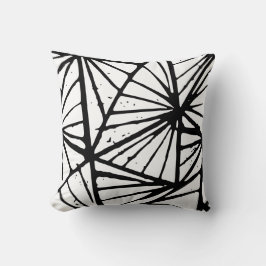 Abstracte driehoeken Lino Print Sierkussen
