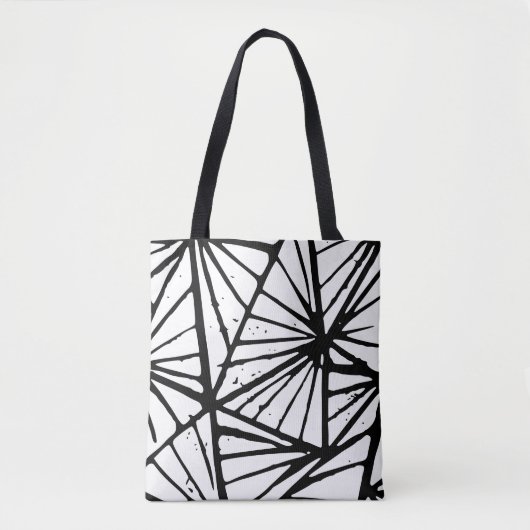 Abstracte driehoeken Lino Print Tote Bag (Voorkant)