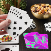 Abstracte driehoeken paars en groen pokerkaarten (Insitu)
