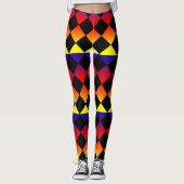Abstracte driehoeken, regenboogkleurige Leggings v (Voorkant)