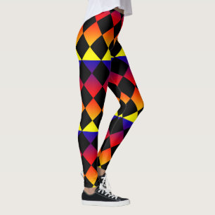 Abstracte driehoeken, regenboogkleurige Leggings v