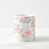 Abstracte driehoeken roos moderne mozaïekdruk koffiemok (Center)