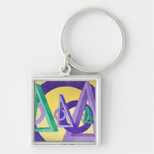 Abstracte driehoeken sleutelhanger (Voorkant)