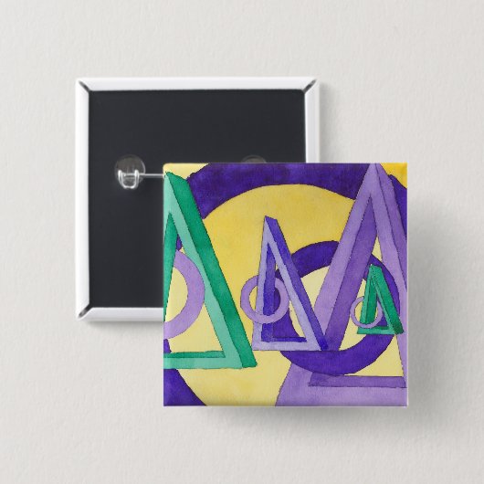 Abstracte driehoeken vierkante button 5,1 cm (Voorkant /achterkant)