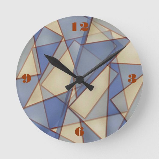 Abstracte driehoekige wandklok (Voorkant)