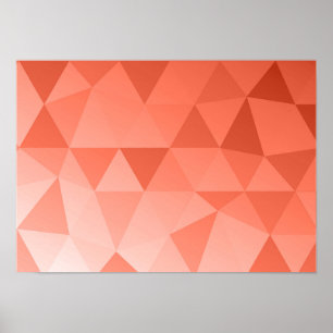Abstracte Driehoekskunst - Rode Tinten Poster
