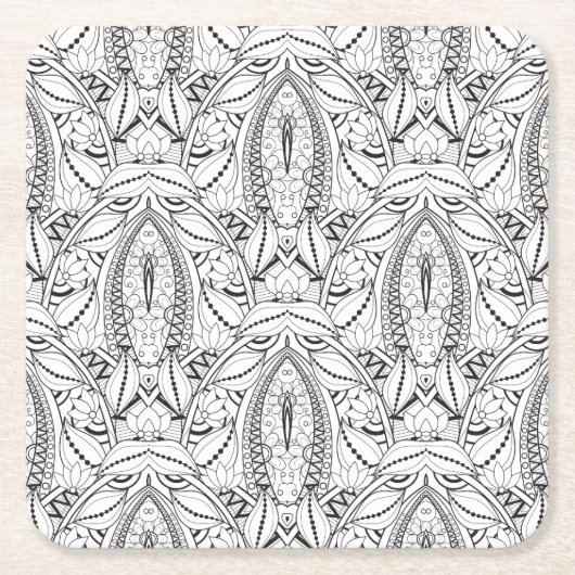 Abstracte driepartijendwars kartonnen onderzetters (Voorkant)