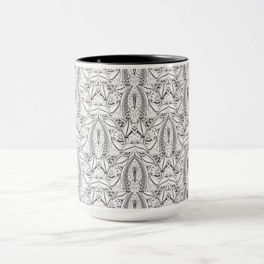 Abstracte driepartijendwars mok (Midden)