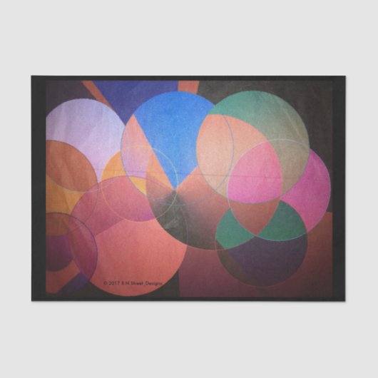 Abstracte driftpapier zwarte trim tissuepapier (Voorkant)