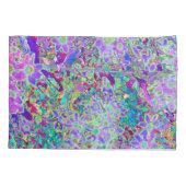 Abstracte drippige roze en paarse bloemen kussensloop (Achterkant)