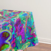 Abstracte drippige roze en paarse bloemen tafelkleed (Voorbeeld)