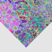 Abstracte drippige roze en paarse bloemen tissuepapier (Detail)