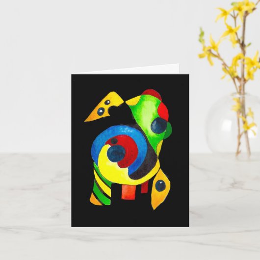 Abstracte dromen gefeliciteerd kaart (Gele Bloem)