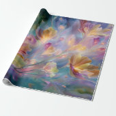 Abstracte dromerige bloementuin cadeaupapier (Uitgerold)