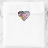 Abstracte dromerige bloementuin hart sticker (Tas)