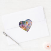 Abstracte dromerige bloementuin hart sticker (Envelop)