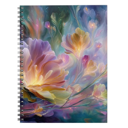 Abstracte dromerige bloementuin notitieboek (Voorkant)