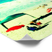 Abstracte dromerige oceaan strand en ruimte poster (Hoek)