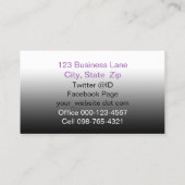 Abstracte dromerige Paarse blauwe veeg Visitekaartje (Achterkant)