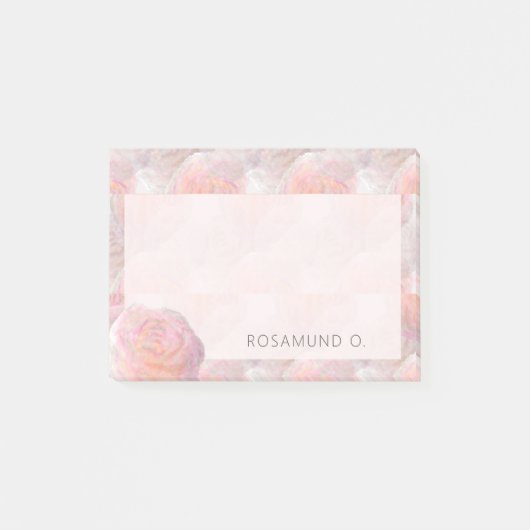 Abstracte Dromerige Pastelrozen met Naam Post-it® Notes (Voorkant)