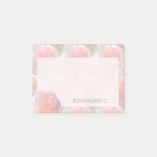 Abstracte droomachtige pastelrozen met naam post-it® notes (Voorkant)