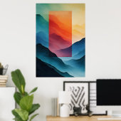 Abstracte Droombergen Poster (Thuiskantoor)