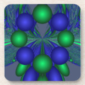 Abstracte druiven in groen en blauw onderzetter (Voorkant)