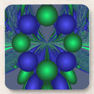 Abstracte druiven in groen en blauw onderzetter