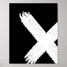 Abstracte druk 1 penseel - omgekeerd poster