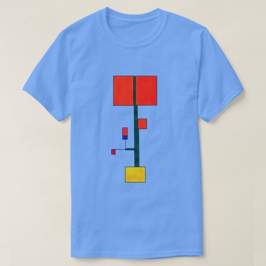 Abstracte druk op nieuwe Mondriaanse stijl T-shirt (Design voorkant)